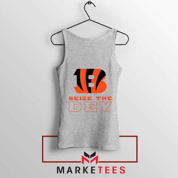 Orange and Black Who Dey Grey Tank Top