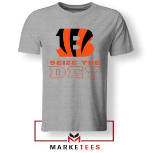 Orange and Black Who Dey Grey Tshirt