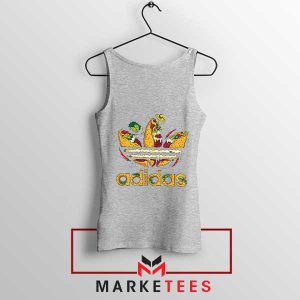 Plant Powered Vegan Three Stripes Grey Tank Top