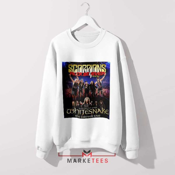 Rocking the Scorpions Tour Merch White Sweatshirt