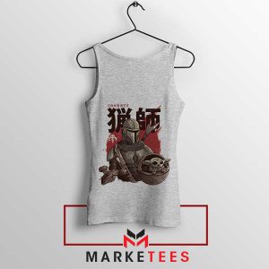 Samurai of the Outer Rim Mandalorian 3 Grey Tank Top