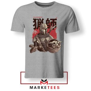 Samurai of the Outer Rim Mandalorian 3 Grey Tshirt