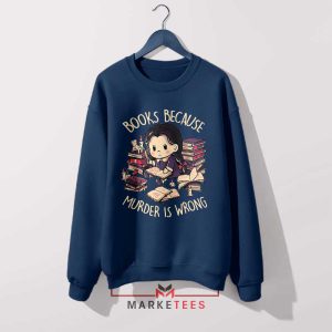 The Gothic Icon Wednesday Addams Navy Sweatshirt