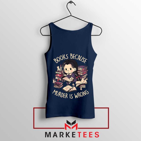 The Gothic Icon Wednesday Addams Navy Tank Top