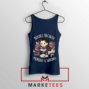 The Gothic Icon Wednesday Addams Navy Tank Top