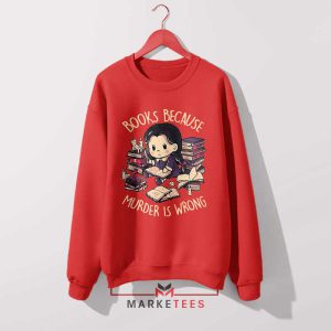 The Gothic Icon Wednesday Addams Red Sweatshirt