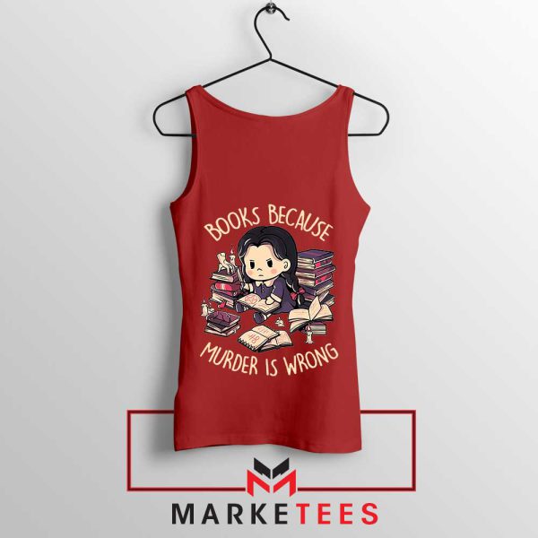 The Gothic Icon Wednesday Addams Red Tank Top