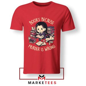 The Gothic Icon Wednesday Addams Red Tshirt