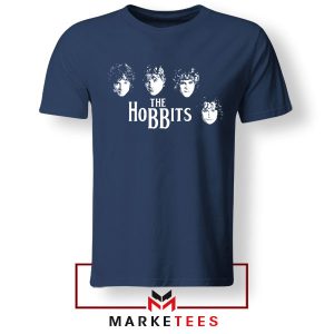 The Hobbit 4 Characters Rock Band Navy Tshirt