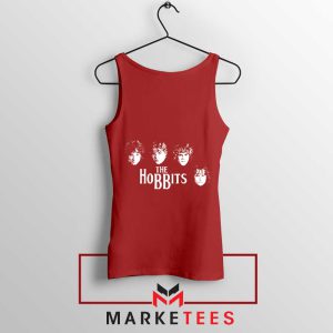 The Hobbit 4 Characters Rock Band Red Tank Top