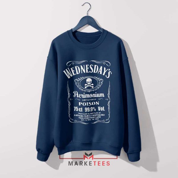 Wednesday Addams Tennessee Whiskey Navy Sweatshirt