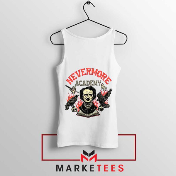 Wednesday Netflix Nevermore Academy White Tank Top