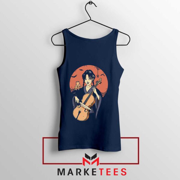 Wednesday's Web Of Whimsy Navy Tank Top