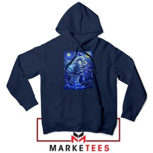 Zombie Apocalypse Starry Night Navy Hoodie