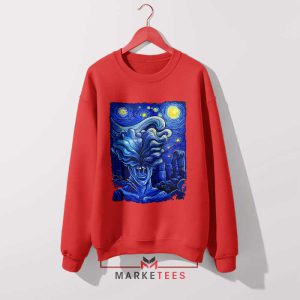 Zombie Apocalypse Starry Night Red Sweatshirt