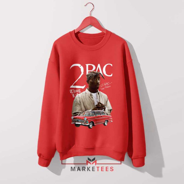 All Eyez on Me 2Pac Vintage Red Sweatshirt