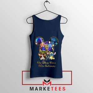 Baby Yoda and Friends Disney Anniversary Navy Tank Top