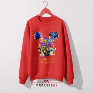 Baby Yoda and Friends Disney Anniversary Red Sweatshirt