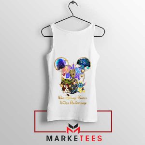 Baby Yoda and Friends Disney Anniversary White Tank Top