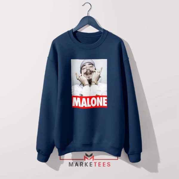 Better Now Post Malone Mask Navy Sweatshirt