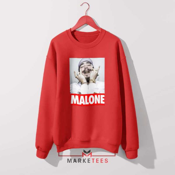 Better Now Post Malone Mask Red Sweatshirt