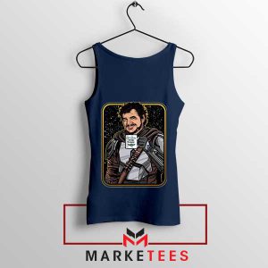 Daddy The Mandalorian's Protector Navy Tank Top