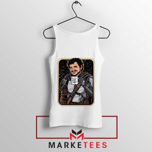 Daddy The Mandalorian's Protector White Tank Top