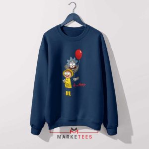 Get Schwifty Pennywise and Morty Navy Sweatshirt