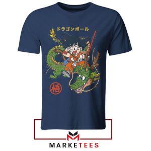 Goku and Shenron Ultimate Power Navy Tshirt