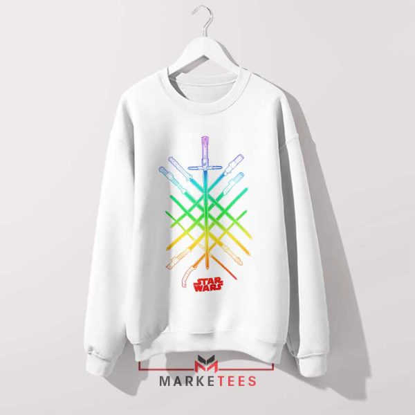 Jedi Master of Style Lightsaber LGBT White Sweatshirt