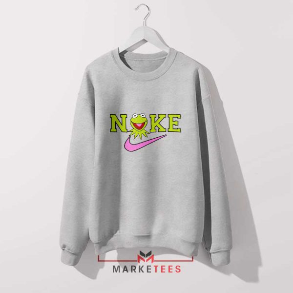 Just Do It Kermit Frog in Style Grey Sweatshirt