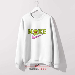 Just Do It Kermit Frog in Style White Sweatshirt