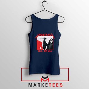 Kill 'Em Ghostly Parody Metallica Navy Tank Top