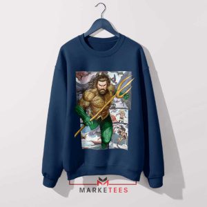 King of Atlantis The Trident Comic Navy Sweatshirt