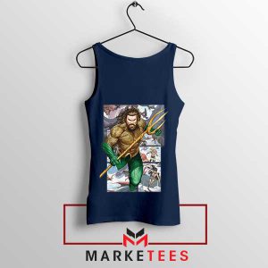 King of Atlantis The Trident Comic Navy Tank Top