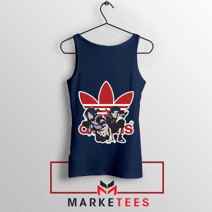 Naruto and Sasuke Run with Adidas Navy Tank Top