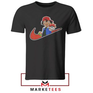 Perfect Catch Ash Ketchum Pokeball Black Tshirt