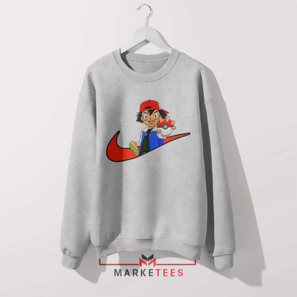 Perfect Catch Ash Ketchum Pokeball Grey Sweatshirt