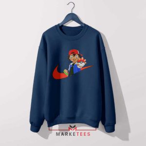 Perfect Catch Ash Ketchum Pokeball Navy Sweatshirt