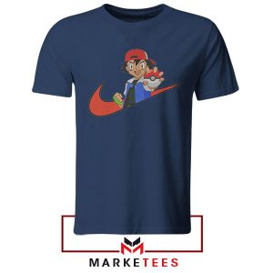 Perfect Catch Ash Ketchum Pokeball Navy Tshirt