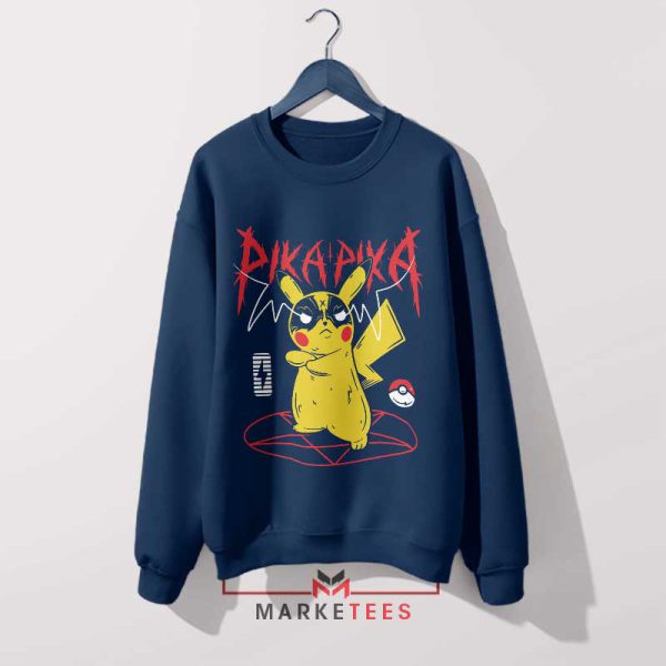 Pikachu Metalhead Electric Metal Navy Sweatshirt