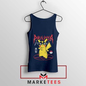 Pikachu Metalhead Electric Metal Navy Tank Top