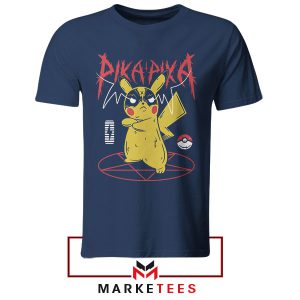 Pikachu Metalhead Electric Metal Navy Tshirt