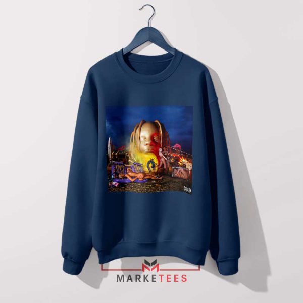 SICKO MODE Cover Art Design Navy Sweatshirt