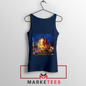 SICKO MODE Cover Art Design Navy Tank Top