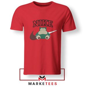 Snorlax Snooze Dreamy Nike Red Tshirt