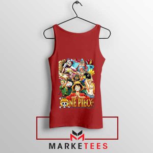 Straw Hat Crew All Characters Together Red Tank Top