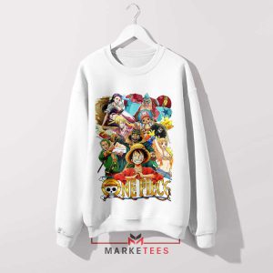 Straw Hat Crew All Characters Together White Sweatshirt