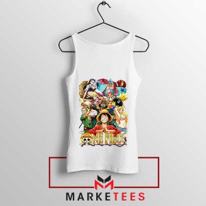 Straw Hat Crew All Characters Together White Tank Top