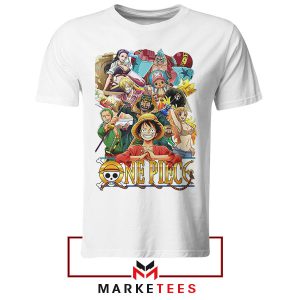 Straw Hat Crew All Characters Together White Tshirt